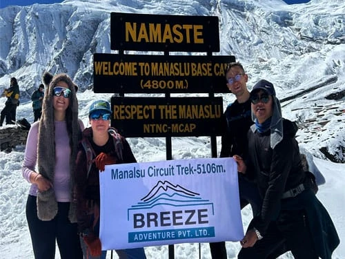 at Manaslu Base Camp