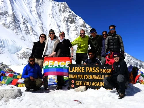 Larkya La Pass in April