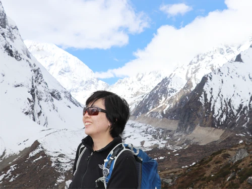 Tousist enjoying Manaslu Area