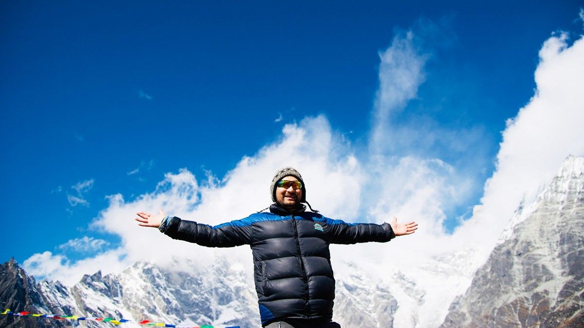 Joy of achievement at Kyanjin Ri Hiking