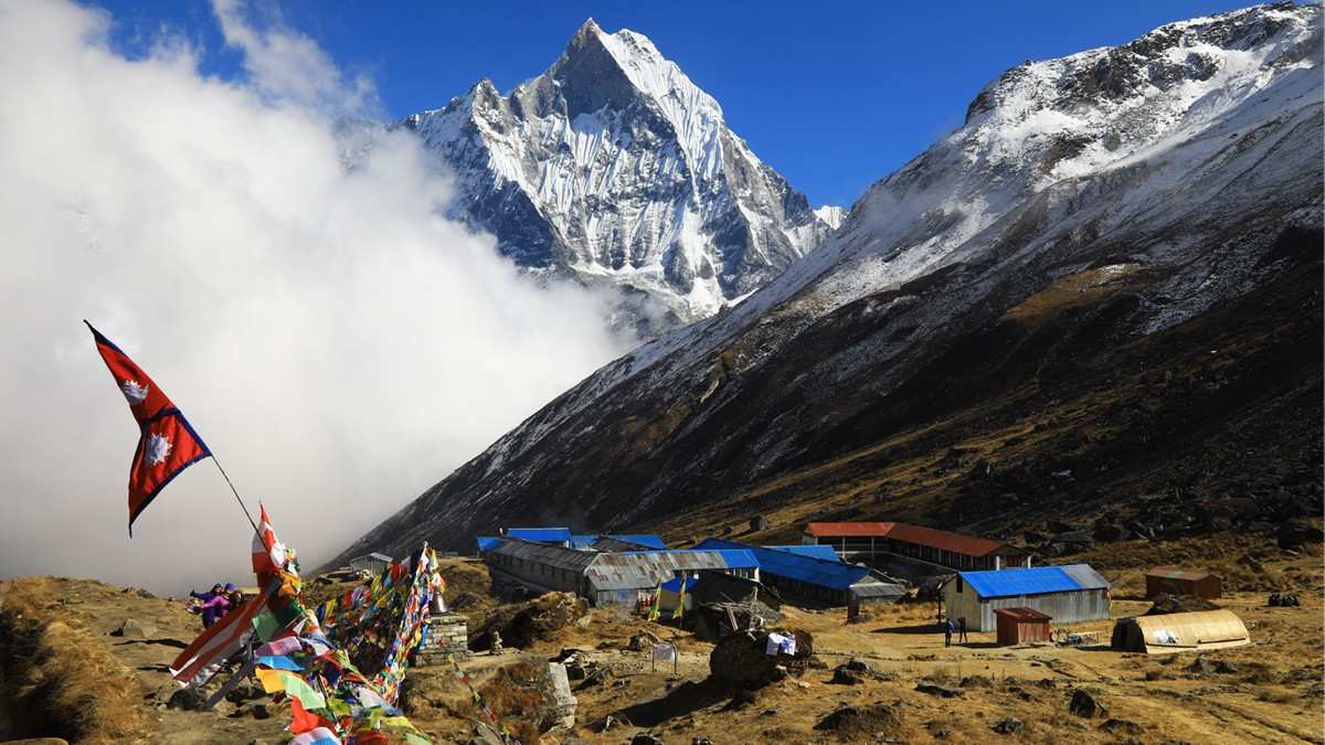Peaceful Annapurna Base Camp in August month