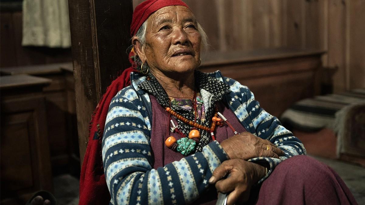 Gurung grandma in traditional attire