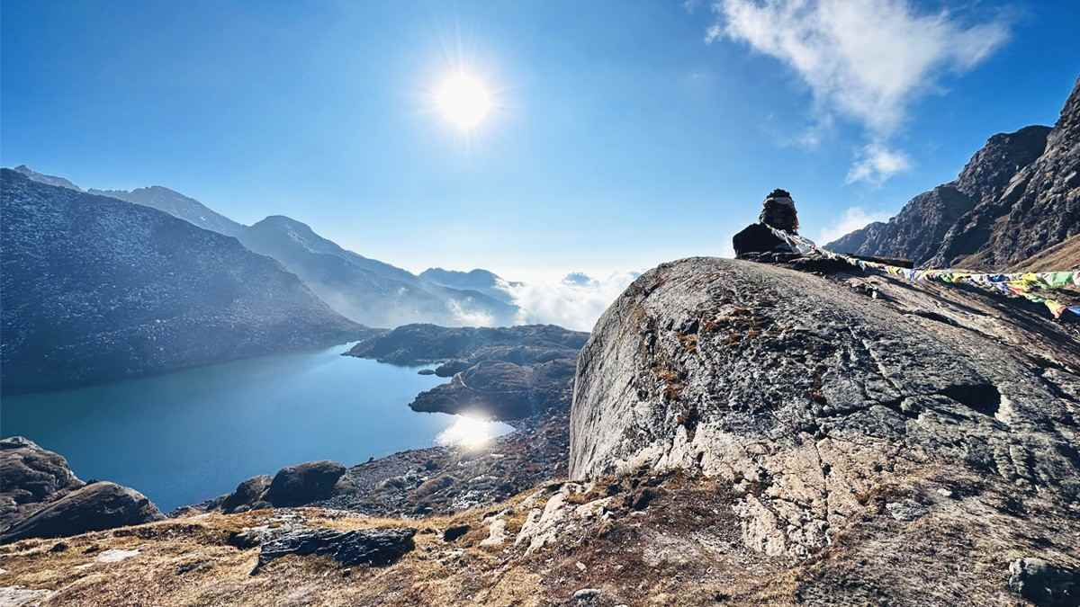 Beautiful sunshine in Langtang Valley Trek