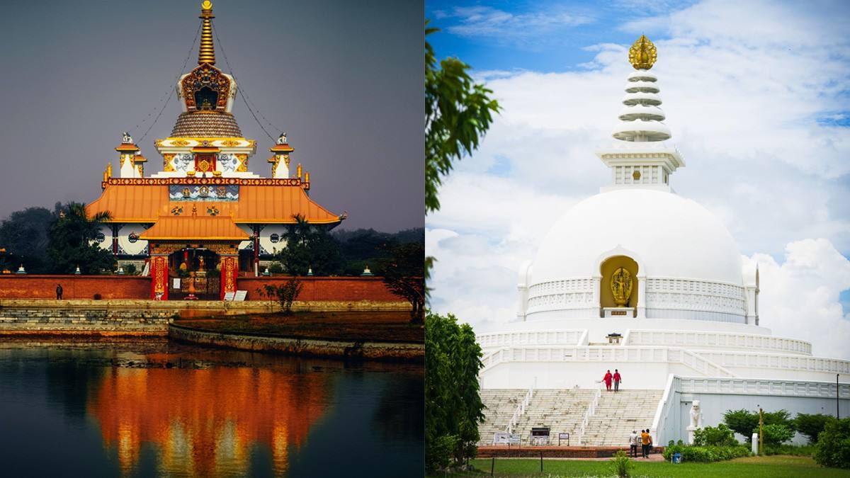Beautiful monuments in Lumbini Nepal
