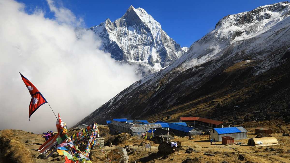 Annapurna Base Camp looking calm and beautiful in November