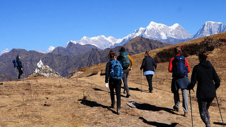 Trekkers heading towards Pikey Peak