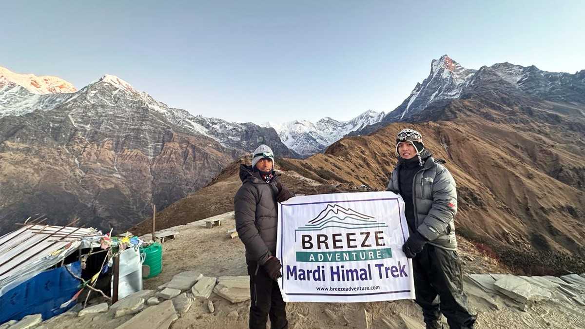Breeze Adventure Team in Mardi Himal Base Camp