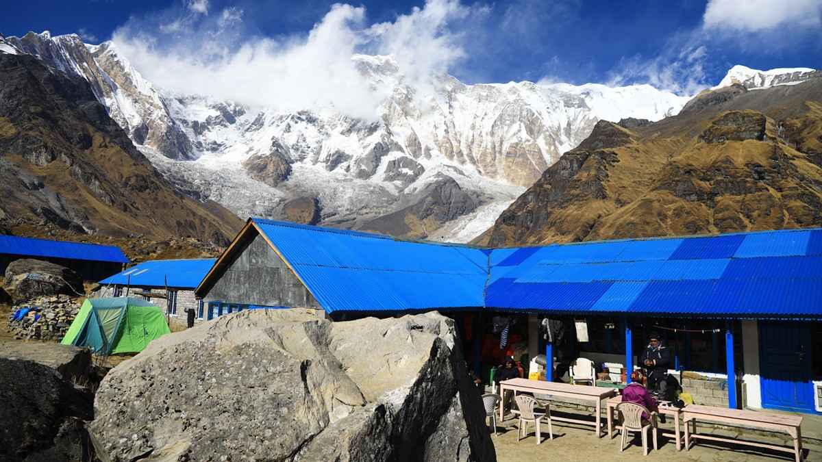 Trekkers in Annapurna Base Camp Trek Nepal