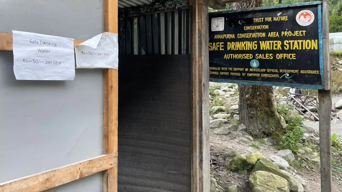 Safe Drinking Water Station refill point on the Annapurna trekking route