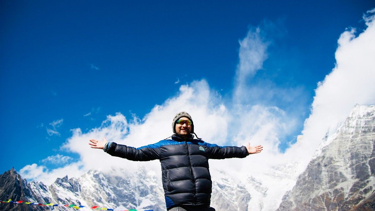Langtang trek in heavy snow