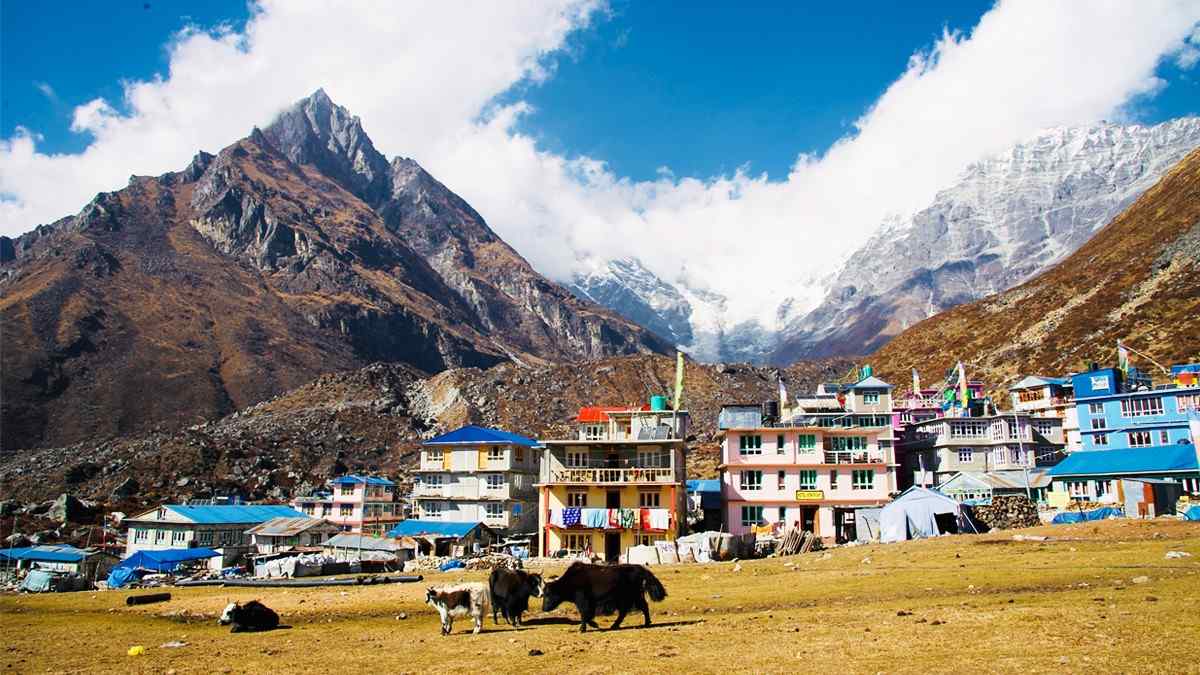 Beautiful village in Langtang valley Trek Nepal