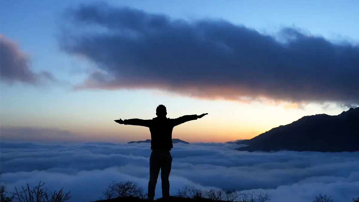 Above the clouds in Mardi Himal Trek Nepal