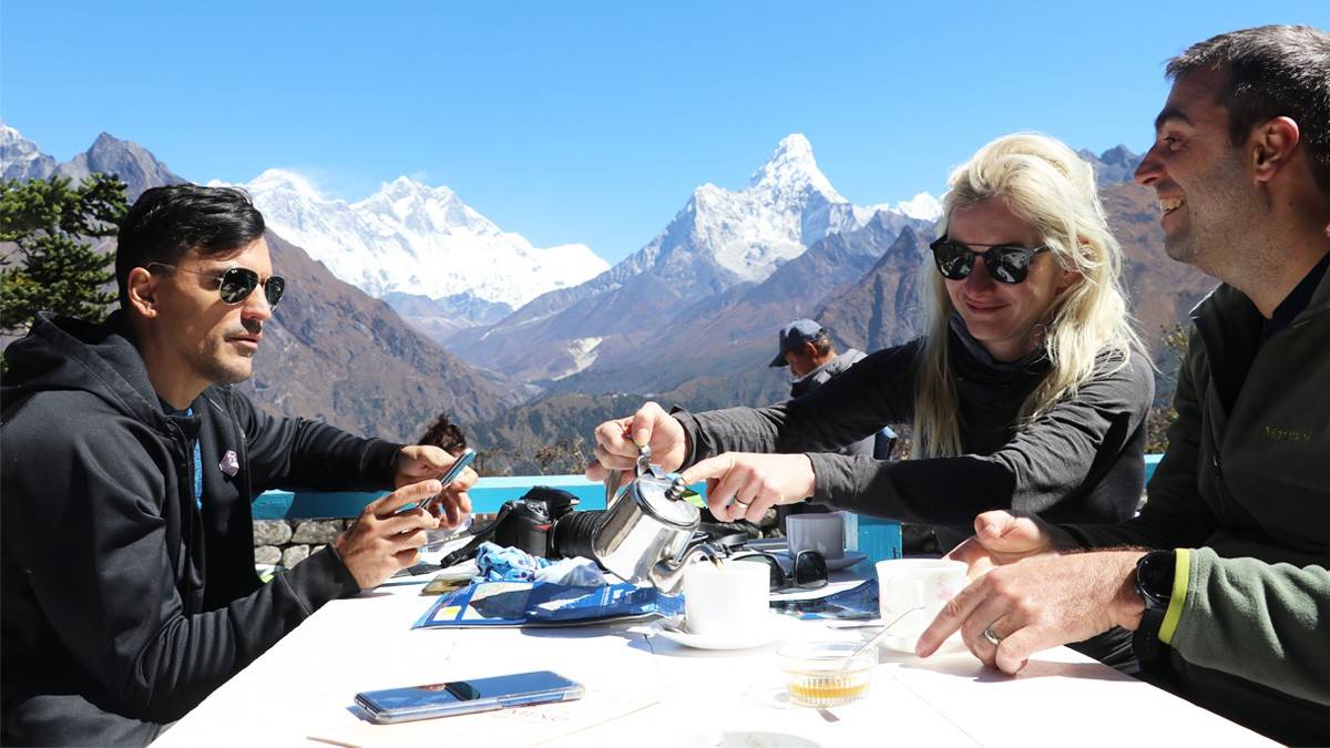 Cozy family time on Everest Base Camp