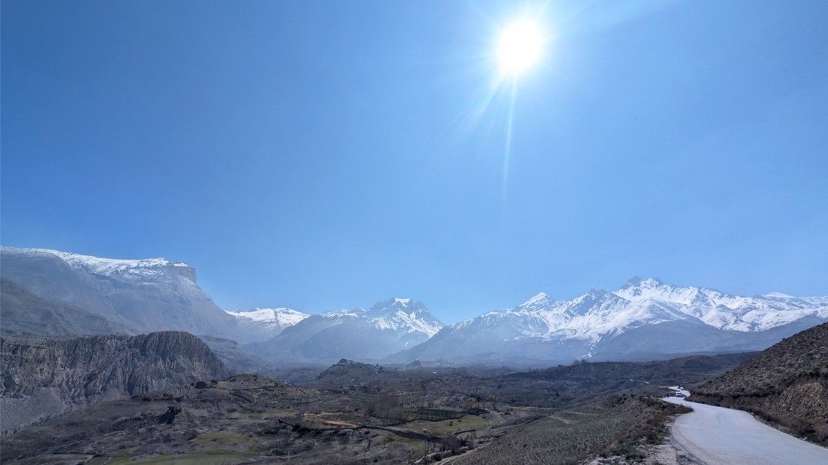 Sunshining bright in Muktinath Area in daytime