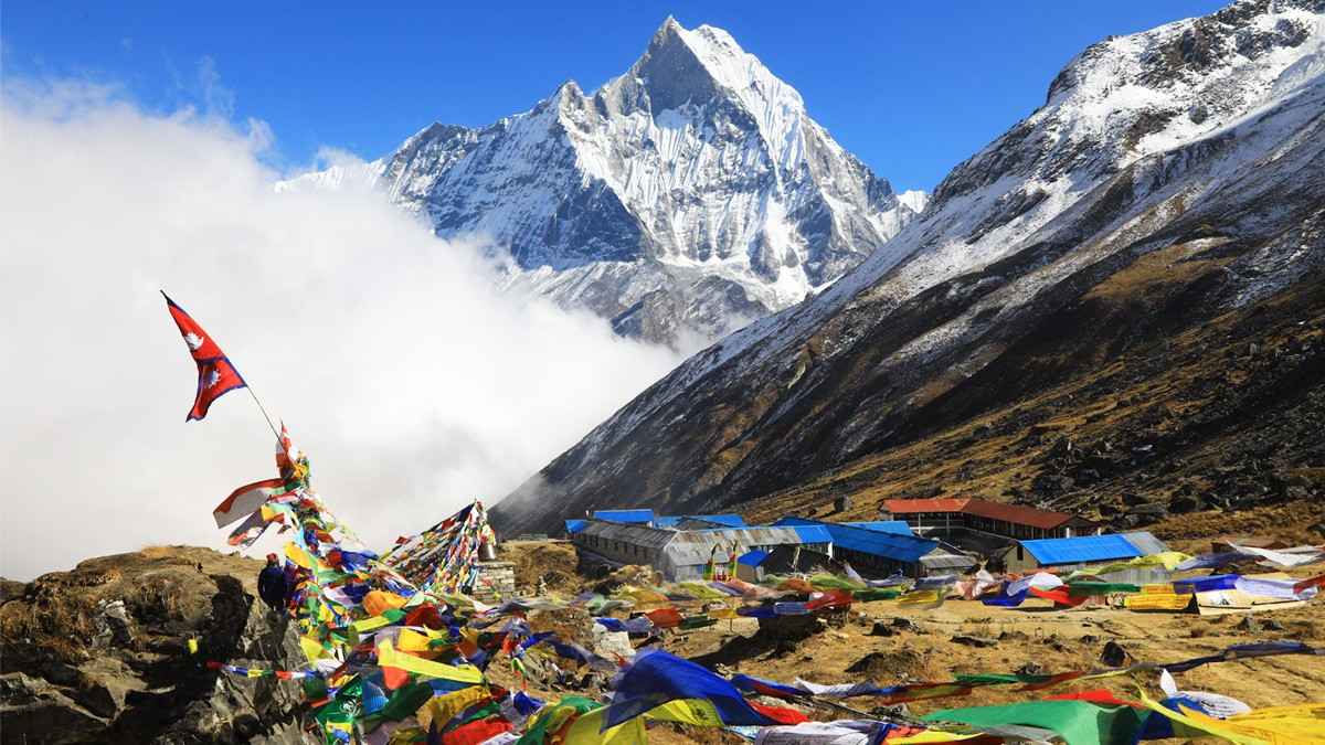 Stunning mountain view in Muktinath Tour in spring season
