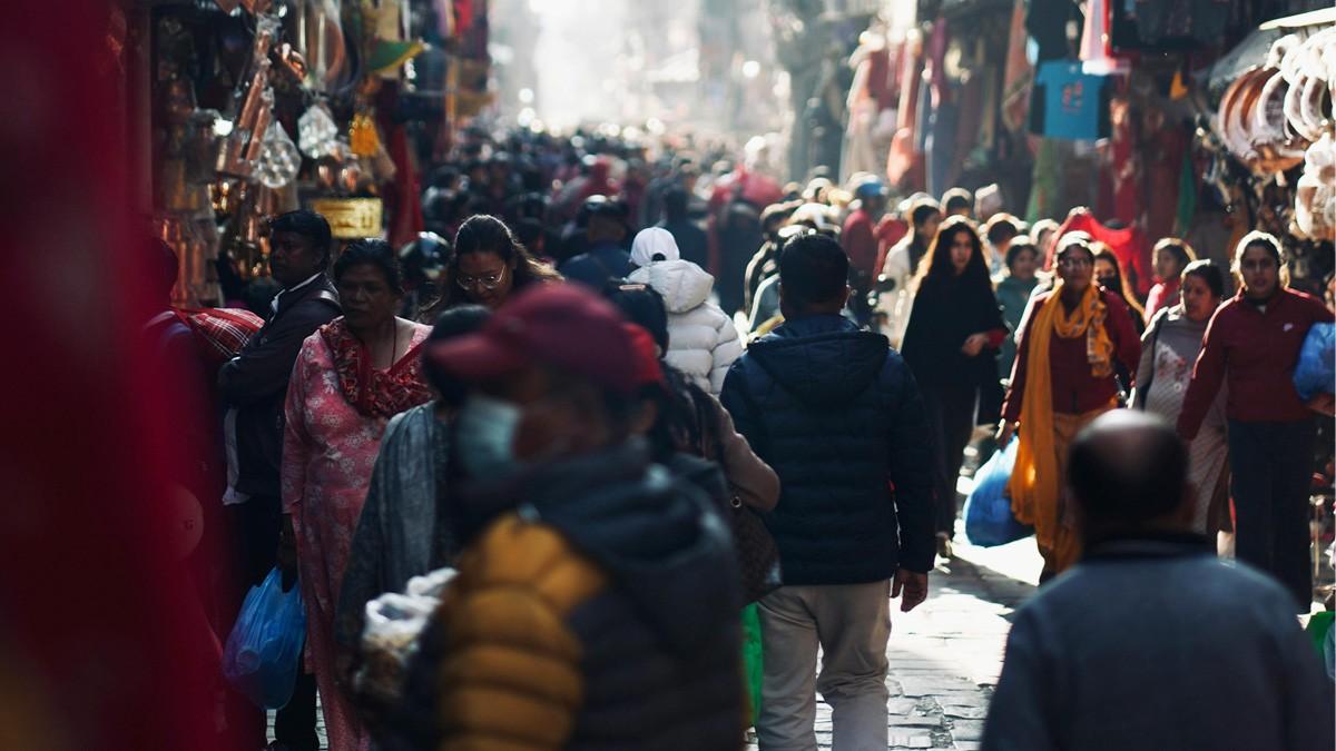 Thamel street crowded with shopping lovers