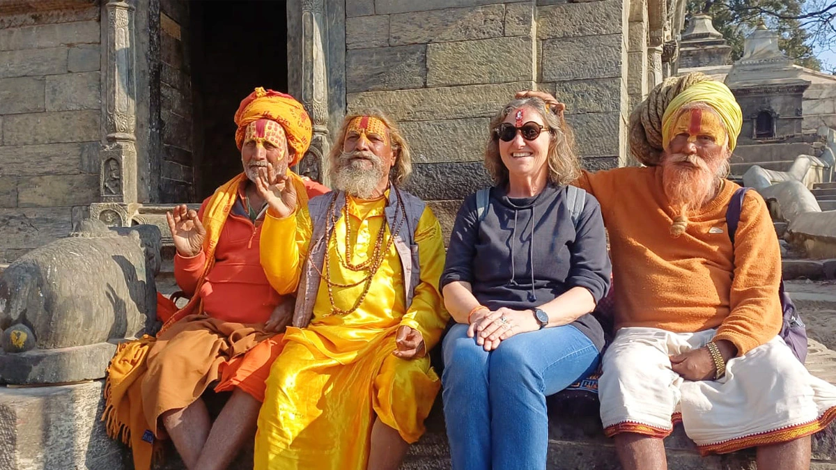 Foreigner enjoying spiritual side of Nepal