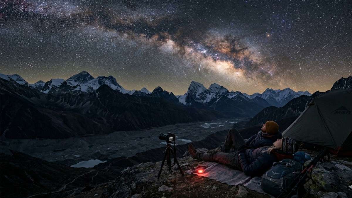 Stargazing experience at night