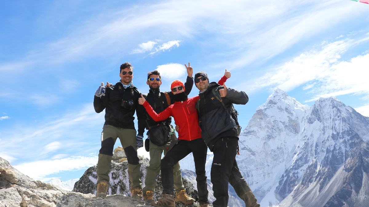 Happy moment captured in Everest Base Camp