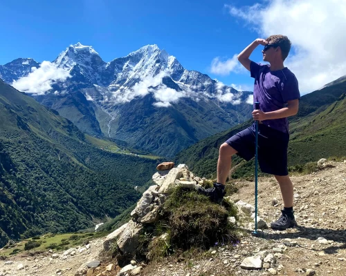 Trekker Enjoying Mountain View